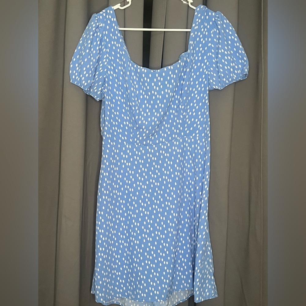 Blue and white dress